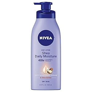 NIVEA Shea Nourish Body Lotion with Deep Nourishing Serum and Shea Butter, 48-Hour Moisturizing Body Lotion for Dry Skin, Nourishes and Smooths Dry Skin, 16.9 Fl Oz Pump Bottle
