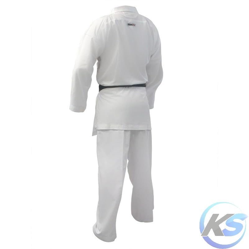 SMAI Karategi Pro Fighter Kumite – Omologato WKF, Microfibra Ultra‑leggera con Ventilazione, Giacca & Pantaloni – Uniforme Competizione Karate