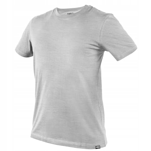 NEO TOOLS T-shirt basique pour homme Mélange de gris en coton et viscose - Maillot de corps à col rond pour homme - Jersey simple en tricot - T-shirt confortable pour homme Taille S à 3XL, gris, L