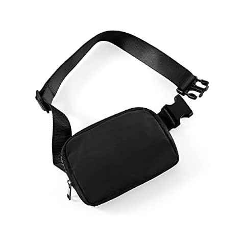 ODODOS Unisex Mini Belt Bag with Adjustable Strap Small Fanny Pack for Workout Running Traveling Hiking, Black Cover