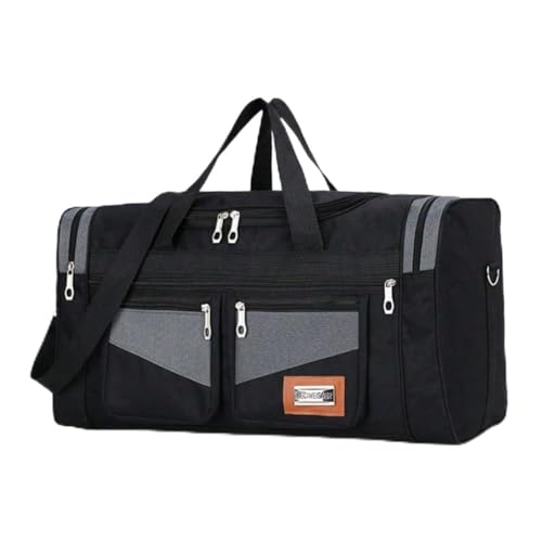 TOKSHOP Bolsa Mala Viagem de Mão Ombro Transversal Ajustável Grande 60 Litros (Preto)