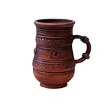 Oversized ceramic unglazed 20 oz handcrafted beer mug with handle Rustic Eco Friendly Stoneware clay milk cups Handmade coffee pottery for anniversary Big handthrown mugs Organic no glaze redware