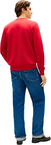 Tommy Hilfiger Herren Sweatshirt Brand Love Stripe mit Rundhalsausschnitt, Rot (Medium Red), S – Ansicht 2