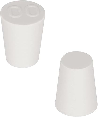 Miniatura 4 de Tapones de goma sólida, tapones de goma con sello de laboratorio cónico blanco (paquete de 10, 00#)