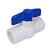 Midline Valve PVC Ball Valve Blue T-Handle for Potable Water 1-1/4 in. Solvent Connections White Plastic (487T114)