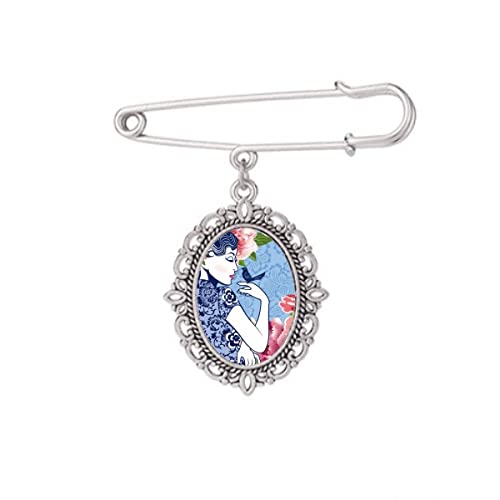 Broche de culture chinoise oiseau fleur pour sublimer une robe de cocktail
