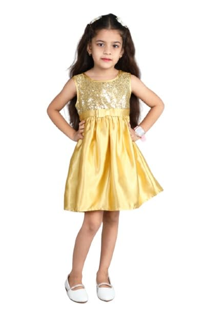 Image of Funshine Girls Spring Summer Casual Dress for Kids | Soft Breathable Comfortable Everyday Wear for Play School Outings Birthday Parties & Family Occasions | Stylish Lightweight Trendy Outfit