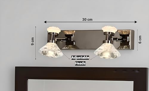 Image of FILLISKA 3 in 1 Double Wall spot /Picture /Display /Mirror Light with Adjustable Head and Colour Changing Function (Crystal Black-6485)(1 Year Warranty)