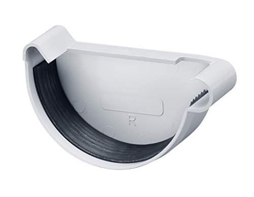 Preisvergleich Produktbild INEFA Rinnenendstück NW 125, links oder rechts halbrund Kunststoff, Regenrinne, Dachrinne