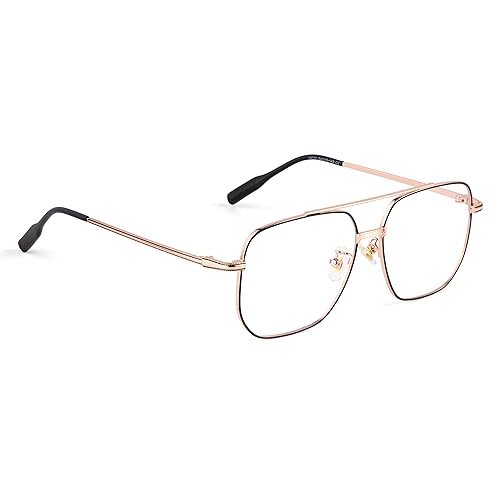 Image of ROYAL SON Square Eyewear for Men Women | Blu Ray Blocking | Computer Glasses | Metal Frame