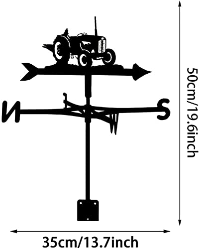 Veleta de viento indicadora de dirección de acero inoxidable para estaca de jardín 5