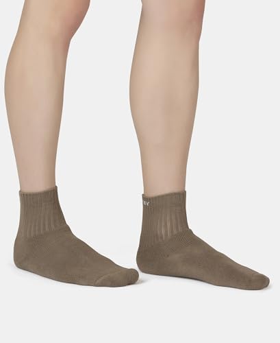 Image of Jockey 7036 Men's Compact Cotton Terry Ankle Length Socks With StayFresh Treatment Timber Wolf FREE SIZE
