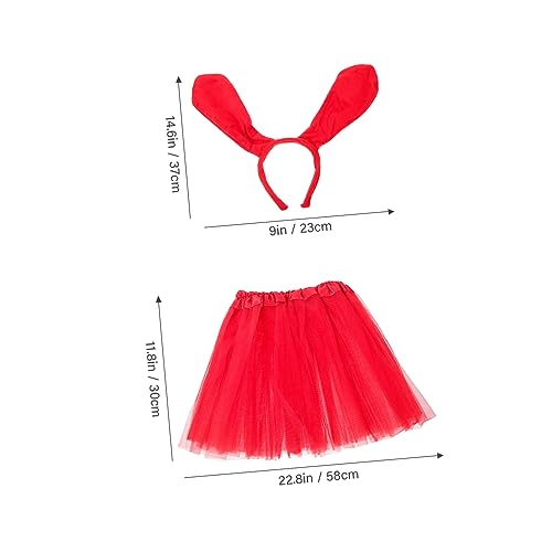 WRITWAA 3 Sätze Dackel Stirnband Dalmatiner Nase Mesh Rock Set faschingkostüme hundeschwanz dog costume Hundenase Hundepflegetisch Marienkäfer Welpenkostüm Cosplay-Versorgung Stoff