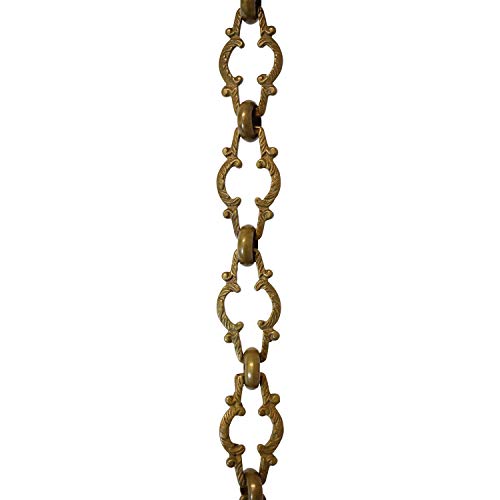 Image of RCH Hardware Decorative Antique Solid Brass Chain for Hanging, Lighting - Motif Unwelded Links (1 Foot)