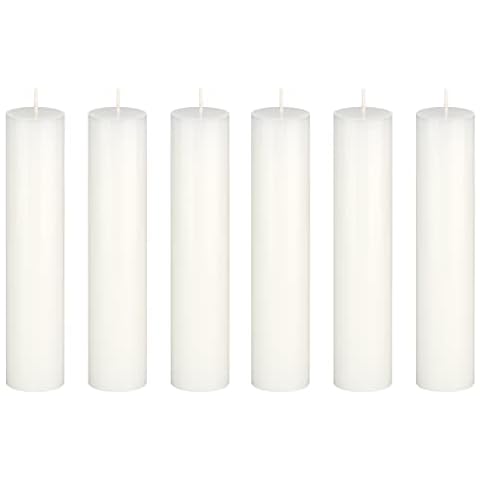 Mega Candles - Unparfümierte 2 x 9 handgegossene runde Premium-Stumpenkerze Cover