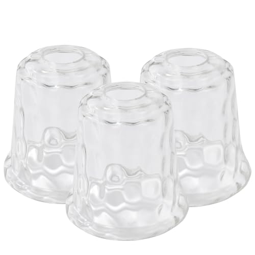 Image of 3 Pack Clear Hammer Glass Light Fixtures Replacement 1-5 /8 Inch Fitter