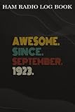 Ham Radio Log Book :Awesome Since September 1923 99 Years Old 99th Birthday Gift: Gifts for Teens:Amateur radio log book | Amateur Radio Operator ... | brown background vintage world map,Bi