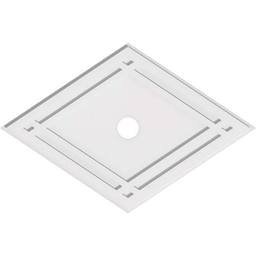 Image of Ekena Millwork CMP36X24DD-03000 Diamond Architectural Grade PVC Contemporary Urethane Ceiling Medallions 36 inchW x 24 inchH x 3 inchID x 12 3 /4 inchC x 1 inchP