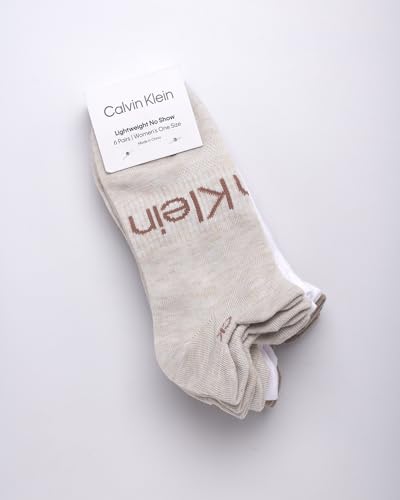 Calvin Klein Men's No Show Socks - 6 Pack Performance Cushion Tab Low Cut for Sneakers Loafers Boat Shoes Size: Size2