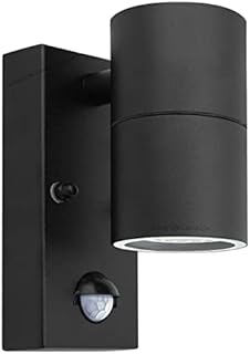 Black PIR Stainless Steel Single Outdoor Wall Light With Movement Sensor Down Outdoor Wall Light