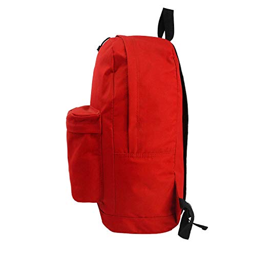 K-Cliffs Basic Emergency Survival Backpack Classic Simple School Book Bag Student Daily Daypack 18 Inch Red 18"X13"X16" #TOP2