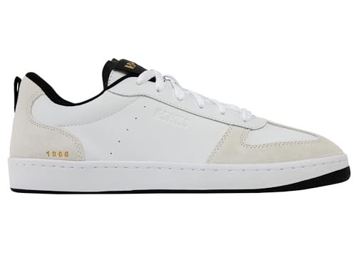K-Swiss Zapatillas Court Varsity para Hombre, WT/Cloud Dancer/BLK, Talla 44 EU, WT Cloud Dancer Blk, 44 EU