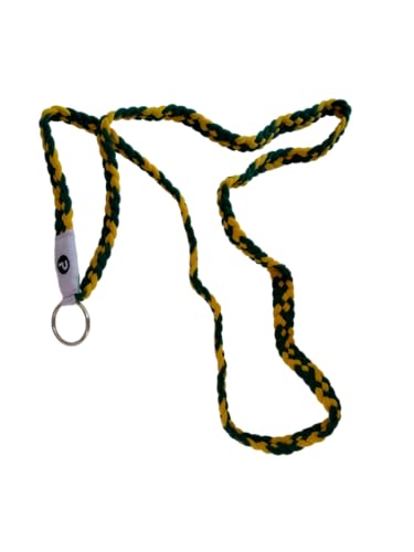 PomLanyard- Bottle Green/Yellow Gold