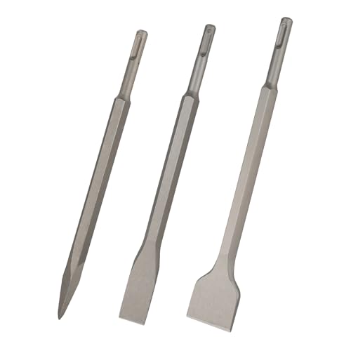Tutee Set De 3 Pièces Ciseau Sds Plus,Convient Pour Forets De Carrelage, Maçonnerie, Ciment Et Pierre Ciseau Sds Plus (Lot de 3 pièces)