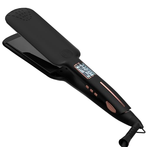 Wide Plate Hair Straighteners for Women 80C-230C Temperature Adjustable LCD Digital Display Using Advanced Ceramic Coating Long-Lasting Constant Temperature