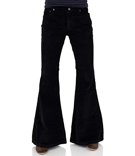 COMYCOM Schwarze Boho Cordschlaghose Slim Fit 32/32