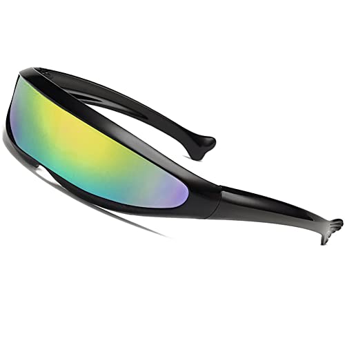 SHEEN KELLY Futurista gafas de sol Para Estrechar Adulto Gafas de partido Wrap espejo
