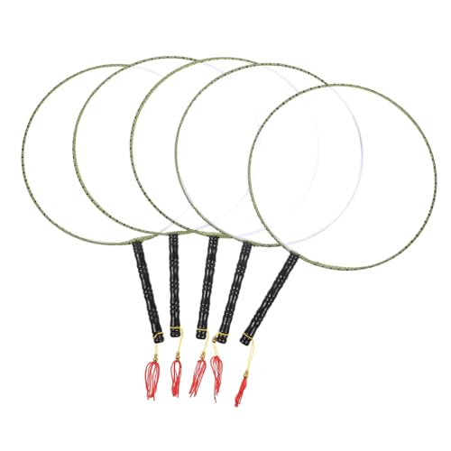 COSMEVIVI 5 Piezas Abanicos de Dibujo Infantil DIY Ventiladores Seda para Pintura y Manualidades Materiales de Arte para Jardín de Infancia Estilo con Cuerda Colgante Creativo