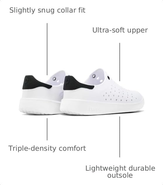 Image of People Footwear Slip-On EVA Water Shoes for Men and Women, Lightweight Comfortable Unisex Design, Durable Non-Slip, Waterproof for Outdoor Activities (Ace - Yeti White /Picket White /Really Black)