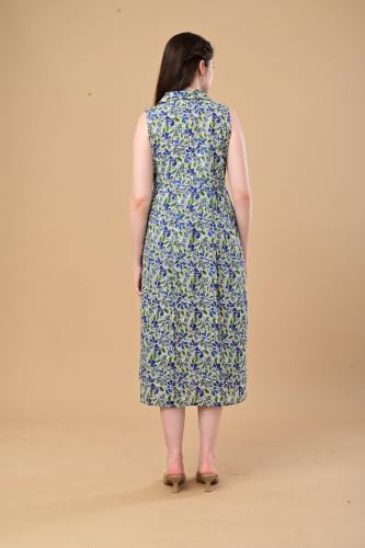 Image of The Mom Store Maternity and Nursing Sleeveless Dress for Women | Casual Dress | Pre and Post Pregnancy Wear | Printed Stylish Dress for New Mom | Trendy Dresses for Women's