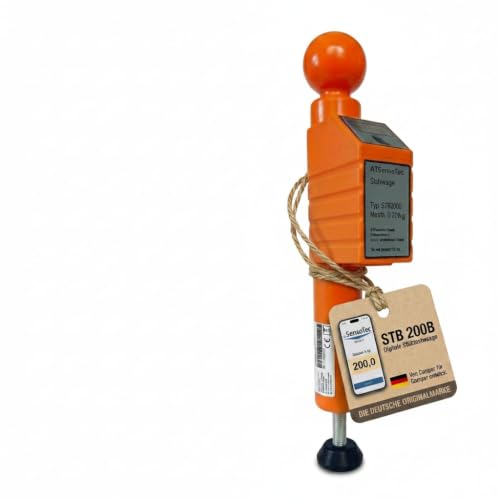 ATSensoTec Digitale Stützlastwaage, ABS-PC Kunststoff, Orange, Bluetooth und APP, 200 kg Tragkraft, Höhenverstellbar