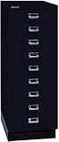 BISLEY MultiDrawer, 39er Serie mit Sockel, DIN A3, 9 Schubladen, Metall, 633 Schwarz, 43.2 x 34.9 x 94 cm