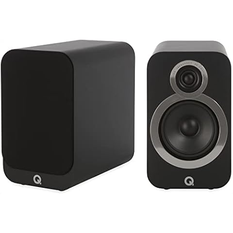 Q ACOUSTICS 3020i Bookshelf Speakers Pair Carbon Black - Featuring 2-way Reflex Enclosure Type, 125mm (5") Bass Driver, and 22mm (0.9") Tweeter - Stereo Speakers Hifi/Passive Speakers Cover