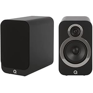 Q ACOUSTICS 3020i Bookshelf Speakers Pair Carbon Black – Featuring 2-way Reflex Enclosure Type, 125mm (5″) Bass Driver, and 22mm (0.9″) Tweeter – Stereo Speakers Hifi/Passive Speakers