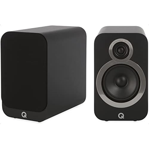 Q ACOUSTICS 3020i Bookshelf Speakers Pair Carbon Black – Featuring 2-way Reflex Enclosure Type, 125mm (5″) Bass Driver, and 22mm (0.9″) Tweeter – Stereo Speakers Hifi/Passive Speakers