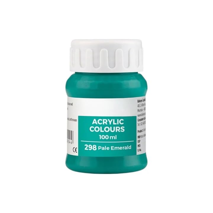 Image of Acrylic Colour (Fabric Colour) | 100 ml.- 100ml, Multi-Surface, Skin-Friendly & Vegan | (298 Pale Emerald)