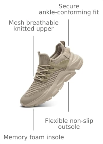 Image of Men's Slip on Walking Shoes Tennis Running Sneakers Lightweight Breathable Casual Soft Sole Comfort Work Gym Trainers