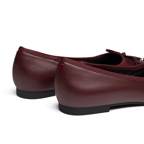 Image of Trary Slingback Flats for Women, Black Dressy Comfortable Round Square Toe Shoes, Work Office Casual Ankle Strap Dress Flats