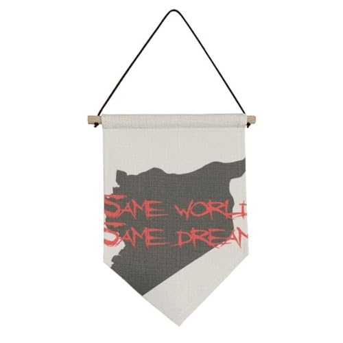 Drapeau en toile à suspendre en tissu durable motif Same World Same Dream