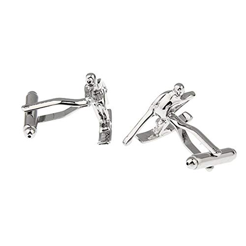 Mancuernillas plateadas clásicas para hombre KnBoB miniatura 4