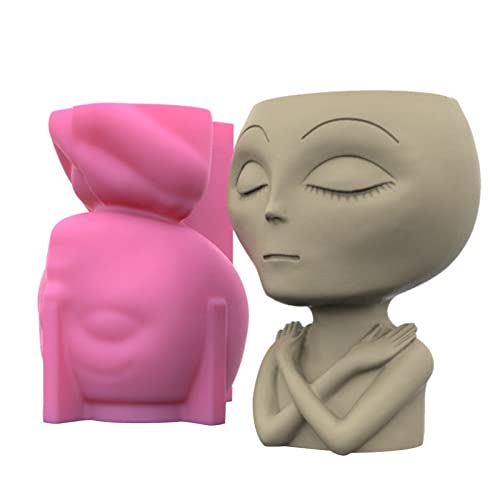 Moule en silicone extraterrestre pour pot de fleurs en béton et ciment