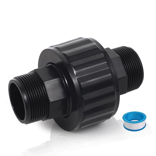 SP1480BLK Pool Pump Filter Union for Hayward DE and Cartridge Filter Parts 1-1/2 inch Self-Aligning Double Male End Union