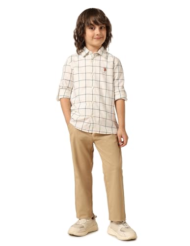 Image of Regular fit Windowpane Checks Cotton Long Sleeves Casual Shirts
