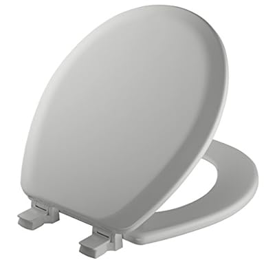 MAYFAIR 41EC 162 Cameron Toilet Seat will Never Loosen and Easily Remove, ROUND, Durable Enameled Wood, Silver