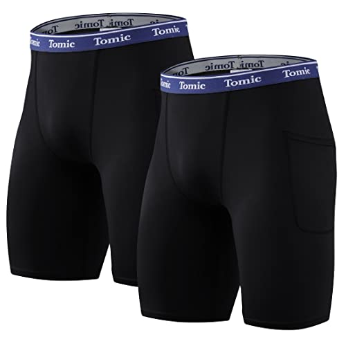Tomic Youth Boys' Compression Shorts Performance Athletic Base Layers For Boys Sport Pants Tights Leggings Underwear 2-3Pack Black/Black L #TOP10
