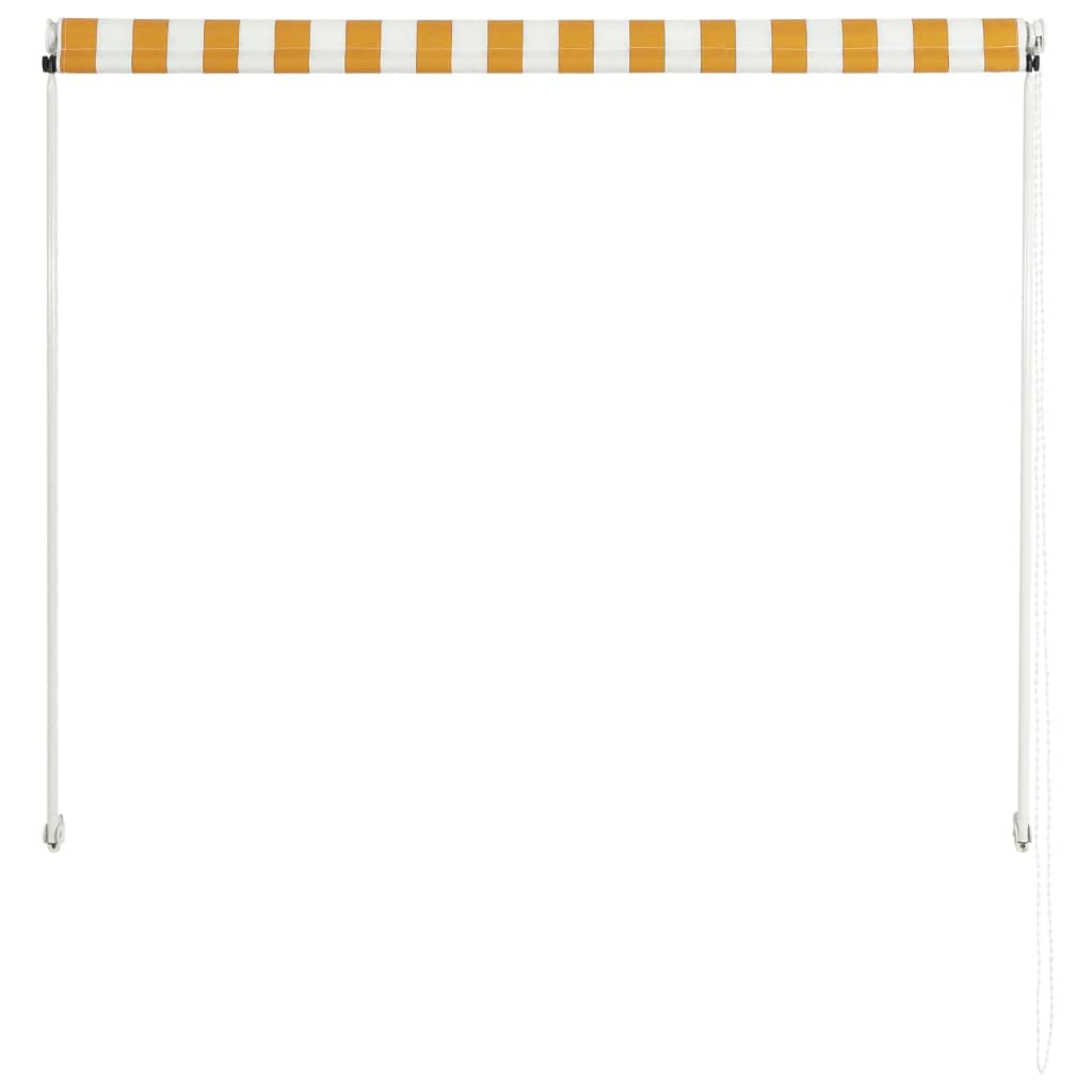 Ochrona przed promieniowaniem UV, wodoodporna, ochrona przed słońcem, markizy ogrodowe, werandy, pergola, trawnik, ogród, taras, park i wiata, roleta 100 x 150 cm, żółta i biała